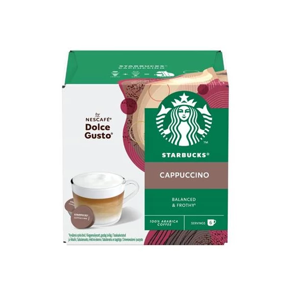 Kávékapszula, 12 db, STARBUCKS by Dolce Gusto®, "Cappuccino"