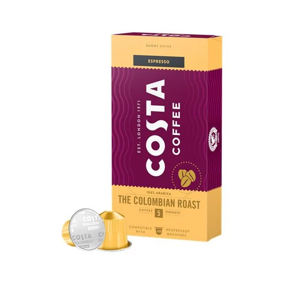 Kávékapszula, Nespresso® kompatibilis, 10 db, COSTA "Bold Colombian Single Origin Espresso"