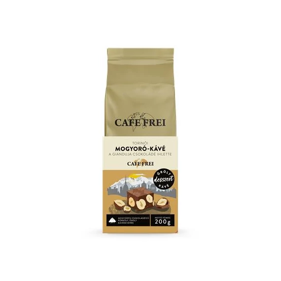 Kávé, pörkölt, őrölt, 200 g, CAFE FREI "Torinói mogyorós csokoládé"