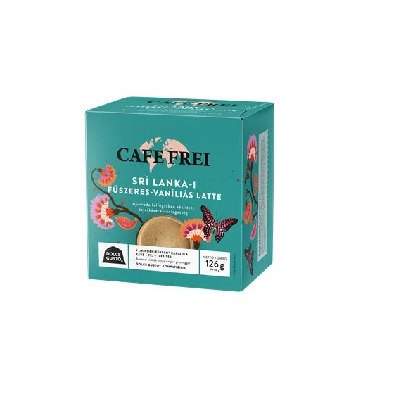 Kávékapszula, Dolce Gusto kompatibilis, 9 db, CAFE FREI "Srí Lanka-i fűszeres-vaníliás latte"