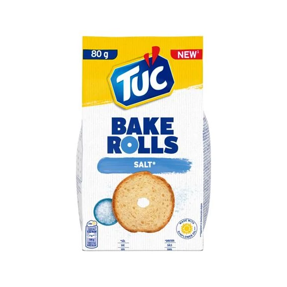 Pirított kenyérkarika, 80 g, TUC "Bake Rolls", sós Pirított kenyérkarika, 80 g, TUC "Bake Rolls", sós