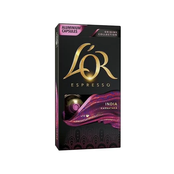Kávékapszula, Nespresso® kompatibilis, 10 db, JACOBS DOUWE EGBERTS "L`OR India"