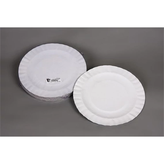 Papírtányér, kerek, 23 cm, 50 db, fehér Papírtányér, kerek, 23 cm, 50 db, fehér