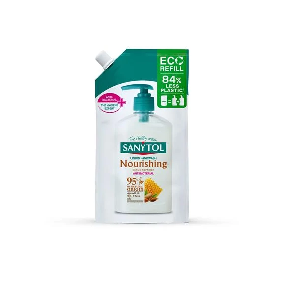 Folyékony szappan, utántöltő, 500 ml, SANYTOL, mandula
