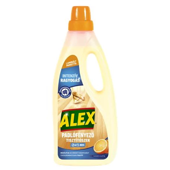 Padlótisztító folyadék, laminált padlóhoz, 750 ml, ALEX "Extra ragyogás", narancs illattal