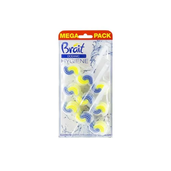 WC tisztító blokk, 2 fázisú, 3x45 g, "Brait Hygiene and fresh", óceán