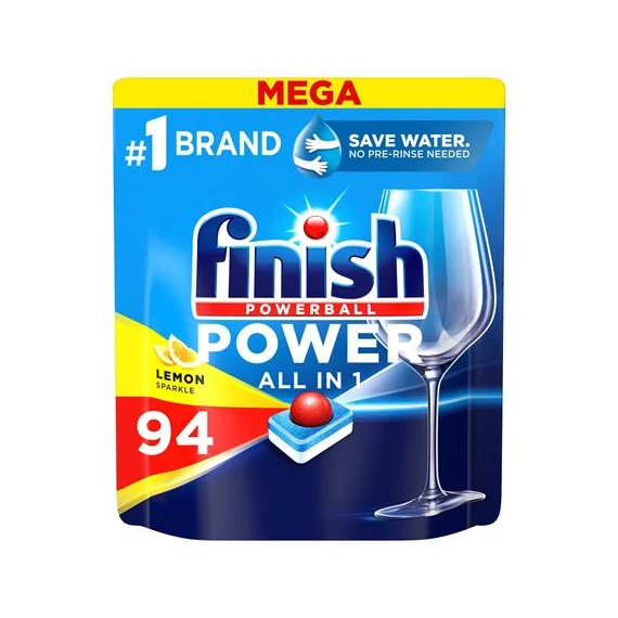 Mosogatógéptabletta, 94 db, FINISH, "Power All in One" Lemon