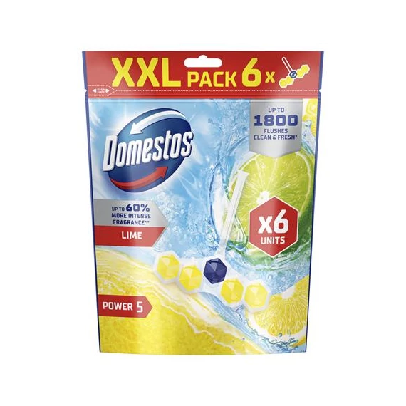 WC frissítő blokk, 6 db-os, DOMESTOS "Power 5", lime WC frissítő blokk, 6 db-os, DOMESTOS "Power 5", lime