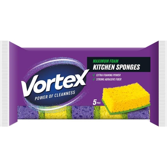 Mosogatószivacs, 5 db, VORTEX Mosogatószivacs, 5 db, VORTEX