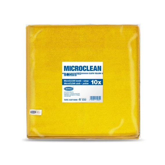 Törlőkendő, univerzális, 10 db, 32x32 cm, BONUS "MicroCLEAN", sárga