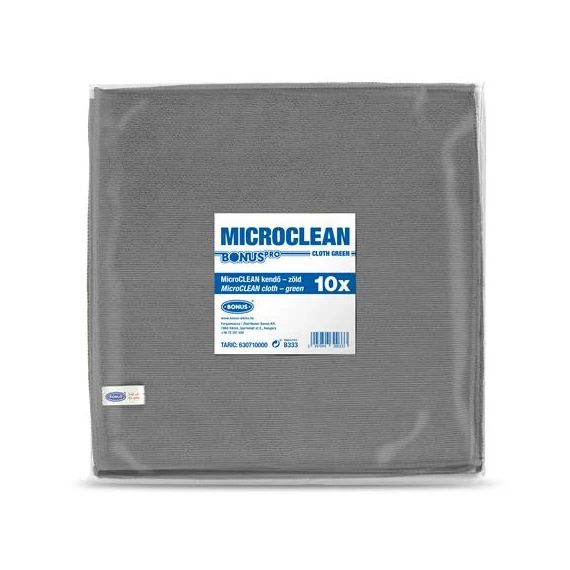 Törlőkendő, univerzális, 10 db, 32x32 cm, BONUS "MicroCLEAN", szürke