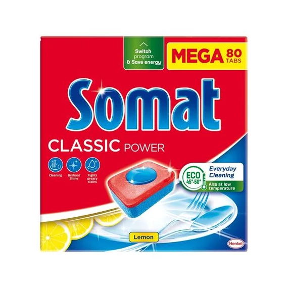 Mosogatógéptabletta, 80 db, SOMAT "Classic", lemon