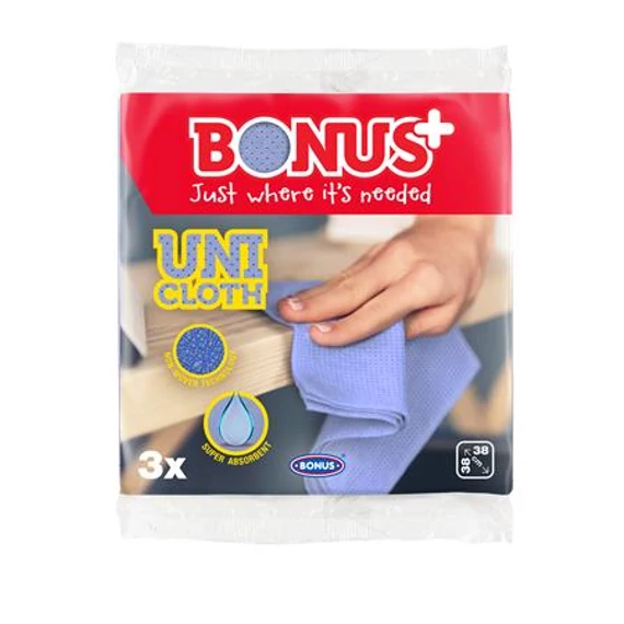Törlőkendő, univerzális, perforált, 3 db BONUS "Uni Cloth"
