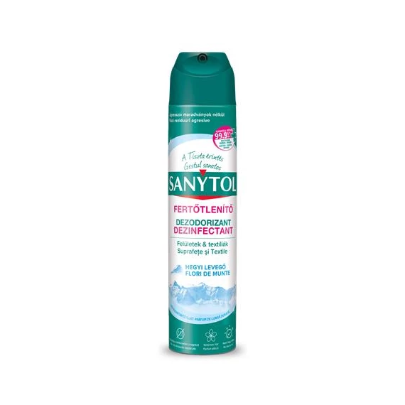 Légfrissítő, fertőtlenítő, 300 ml, SANYTOL, hegyi levegő