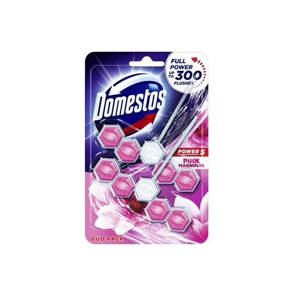 WC frissítő blokk, 2 db-os, DOMESTOS "Power 5", pink magnólia