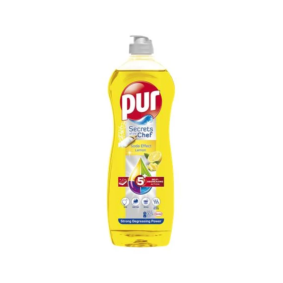 Mosogatószer, 750 ml, PUR, citrom
