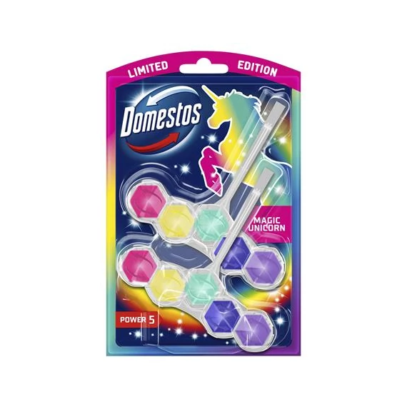 WC frissítő blokk, 2 db-os, DOMESTOS "Power 5", unikornis