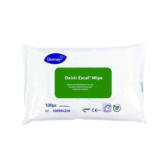 Tisztító- és fertőtlenítő kendő, 100 db, OXIVIR