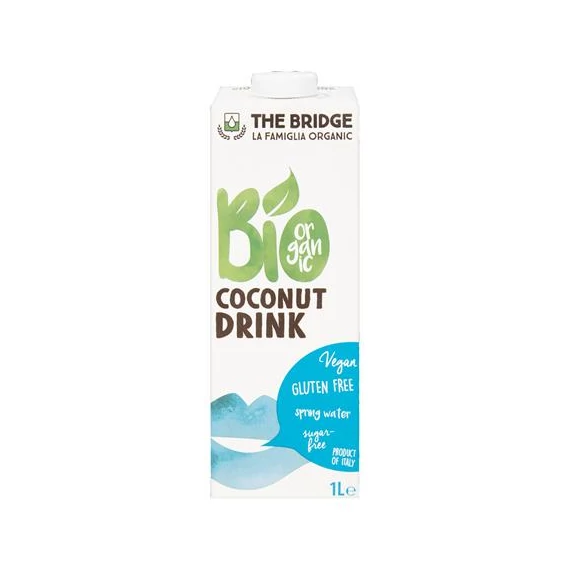 Növényi ital, bio, dobozos, 1 l, THE BRIDGE, kókusz