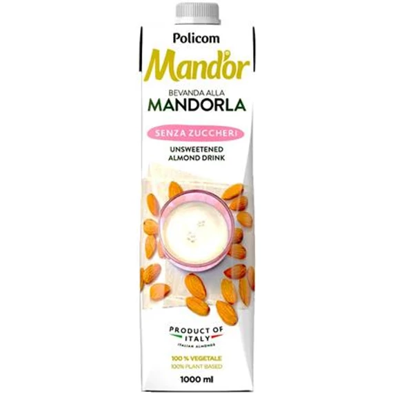Növényi ital, cukormentes, dobozos, 1 l, MAND`OR "Prémium", mandula
