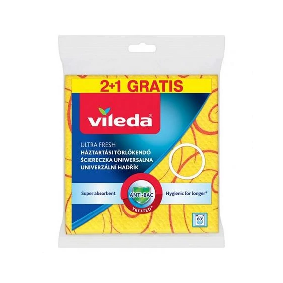 Törlőkendő, 30% mikroszállal, 2+1 db, VILEDA