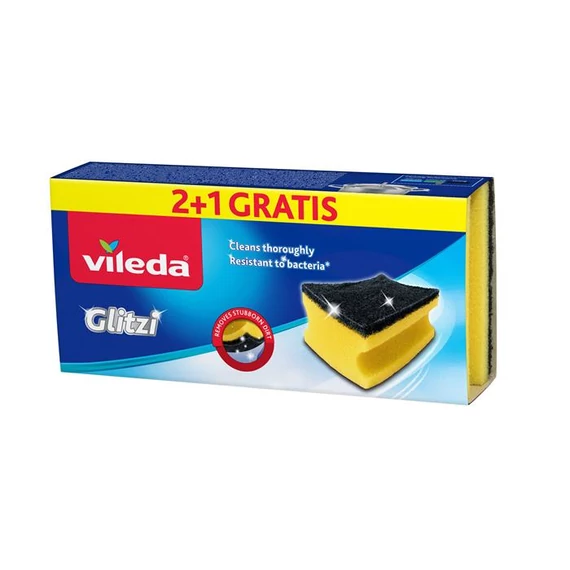 Súrolószivacs, 2+1 db, antibakteriális, VILEDA "Glitzi" Súrolószivacs, 2+1 db, antibakteriális, VILEDA "Glitzi"
