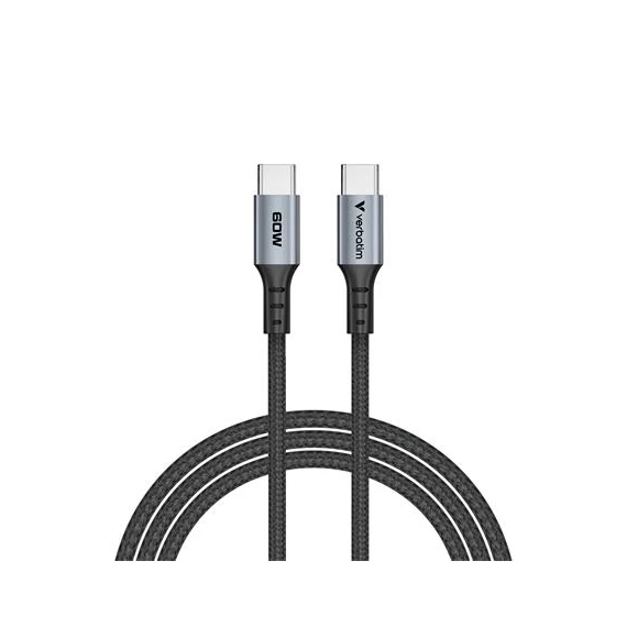 USB kábel, USB-C - USB-C, 1,2 m, 60W, VERBATIM, fekete
