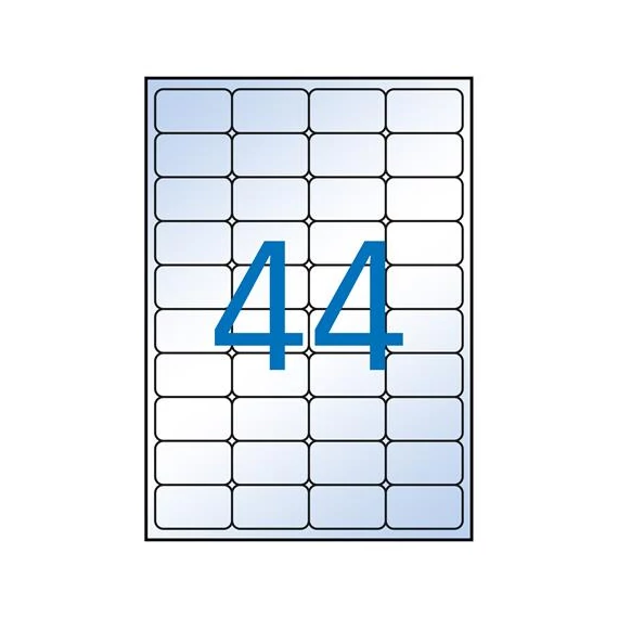 Etikett, 48,5x25,4 mm, poliészter, kerekített sarkú, APLI, átlátszó, 440 etikett/csomag