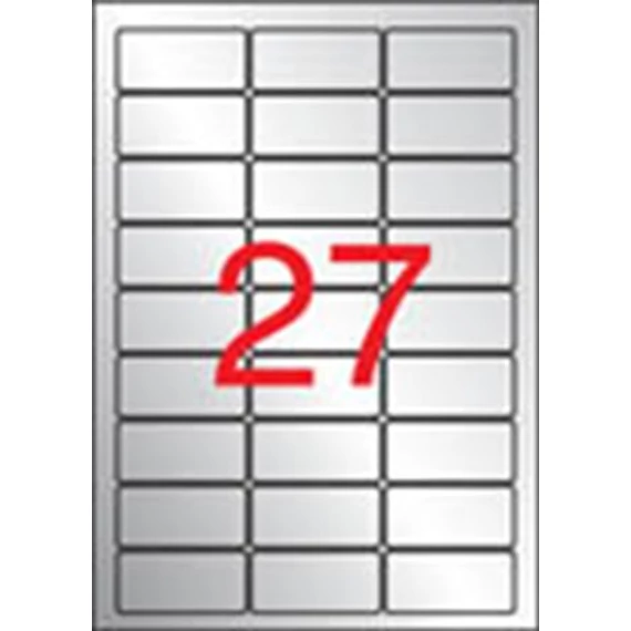Etikett, 63,5x29,6 mm, poliészter, időjárásálló, kerekített sarkú, APLI, ezüst, 540 etikett/csomag Etikett, 63,5x29,6 mm, poliészter, időjárásálló, kerekített sarkú, APLI, ezüst, 540 etikett/csomag