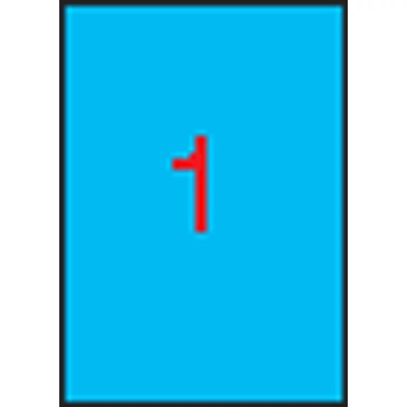 Etikett, 210x297 mm, színes, APLI, kék, 100 etikett/csomag