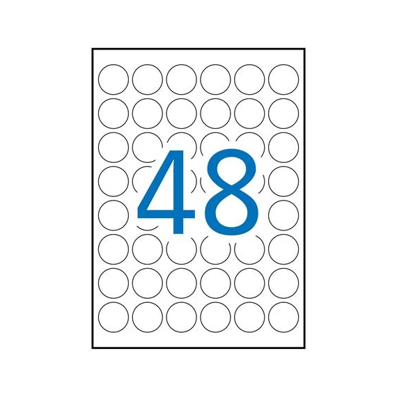 Etikett, 30 mm kör, poliészter, időjárásálló, fehér, APLI, 960 etikett/csomag