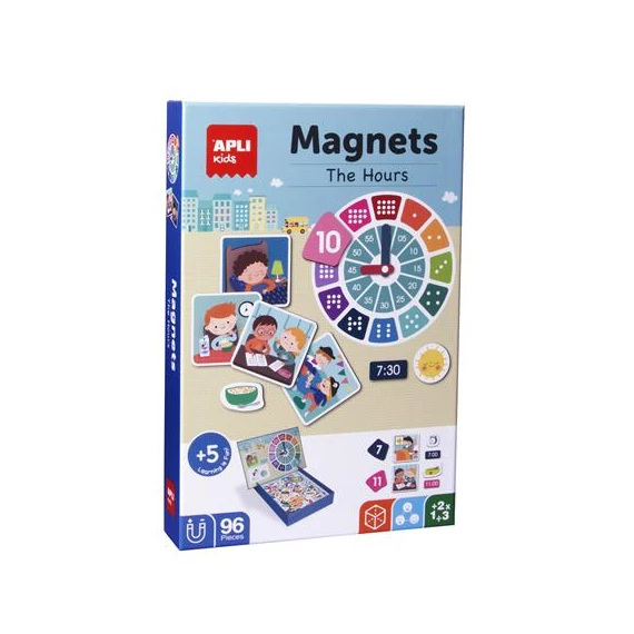 Mágneses készségfejlesztő készlet, 96 db, APLI Kids "Magnets", az órák
