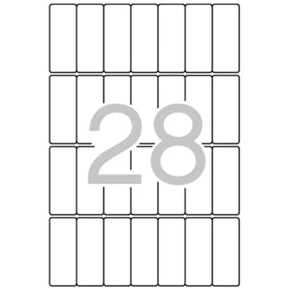 Etikett, 20x50 mm, kerekített sarkú, A5 hordozón, APLI, 420 etikett/csomag Etikett, 20x50 mm, kerekített sarkú, A5 hordozón, APLI, 420 etikett/csomag