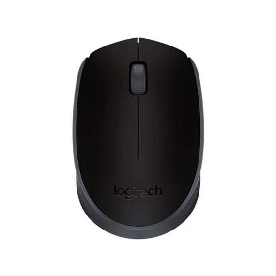 Egér, vezeték nélküli, optikai, közepes méret, USB, LOGITECH "M171", fekete
