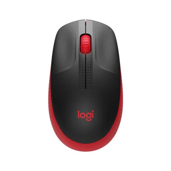 Egér, vezeték nélküli, optikai, USB, LOGITECH, "M190", piros