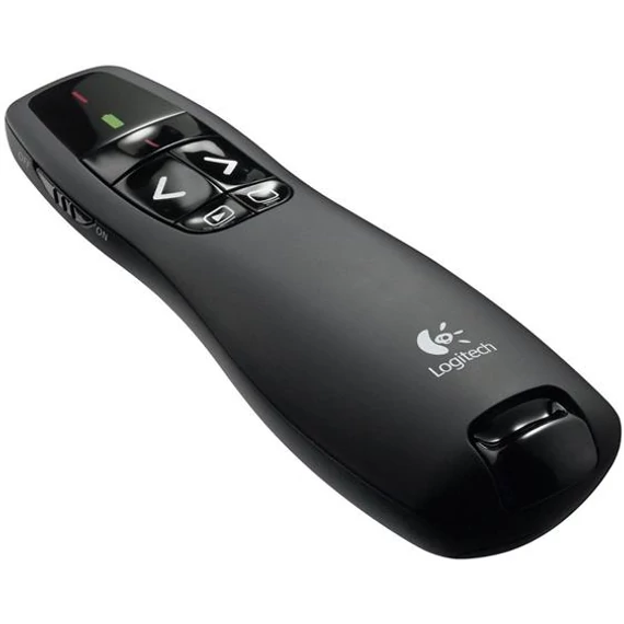 Prezentációs távirányító, lézermutatóval, vezeték nélküli, LOGITECH "R400"