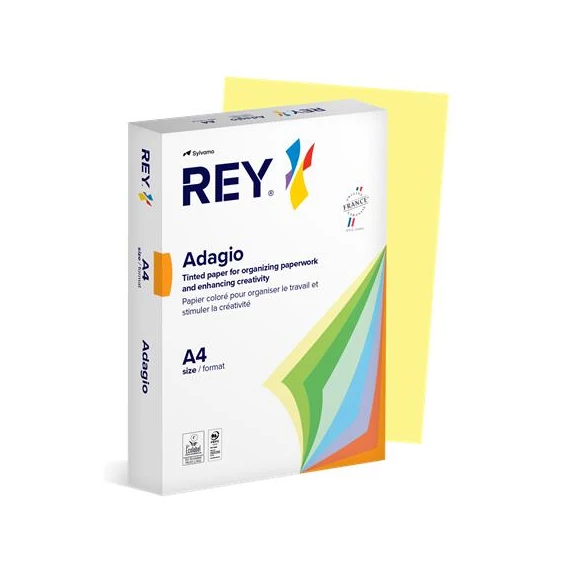 Másolópapír, színes, A4, 160 g, REY "Adagio", pasztell sárga