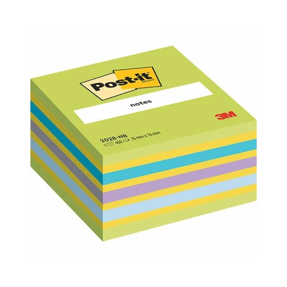 Öntapadó jegyzettömb, 76x76 mm, 450 lap, 3M POSTIT, lollipop zöld