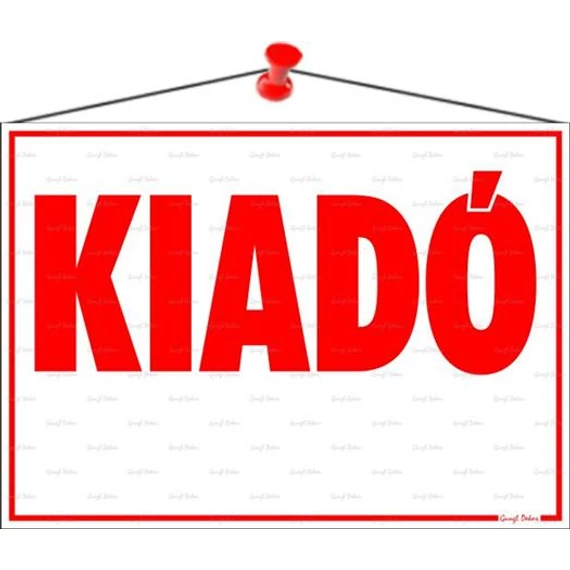 Információs tábla, 35x25 cm, "Kiadó"