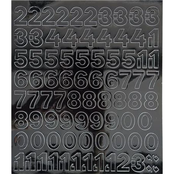 Öntapadós matrica, 2 cm-es, számlap, fekete