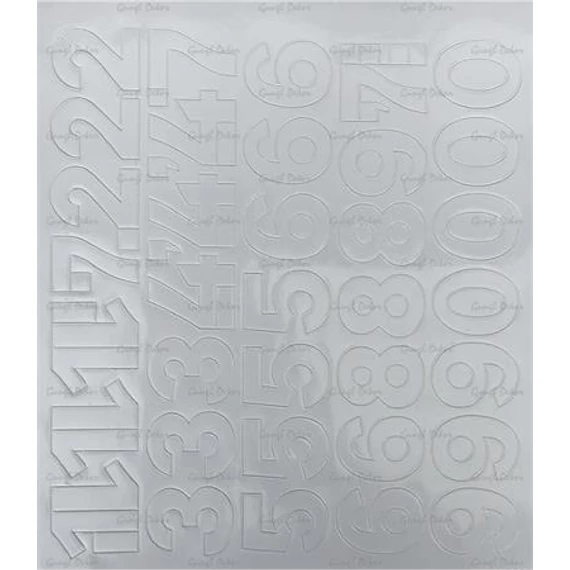 Öntapadós matrica, 3 cm-es, számlap, fehér