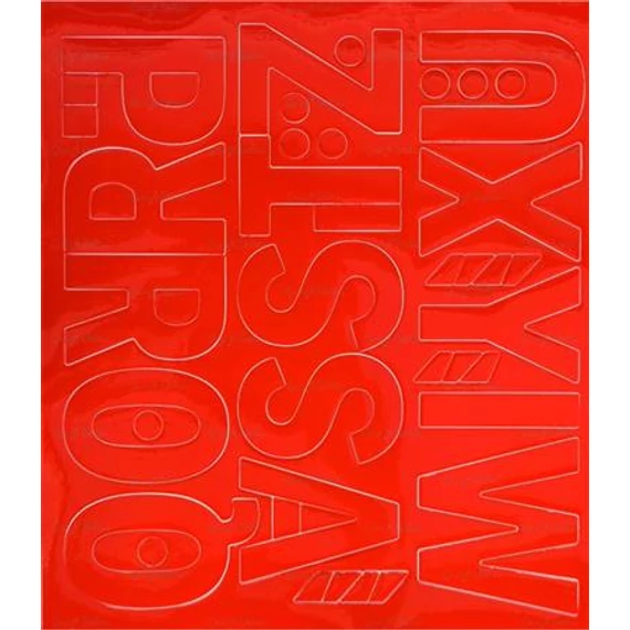 Öntapadós matrica, 5 cm-es, betűlap, ABC második fele, piros