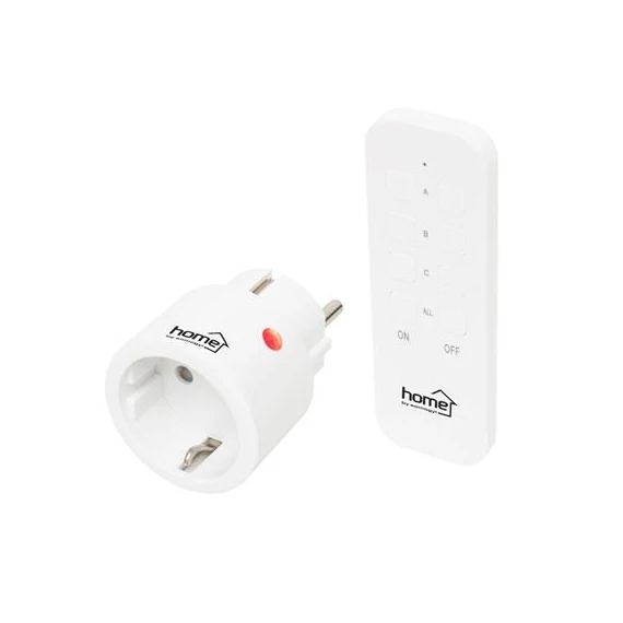 Dugalj szett, 1 aljzat, távirányítóval, 2300 W, HOME, fehér