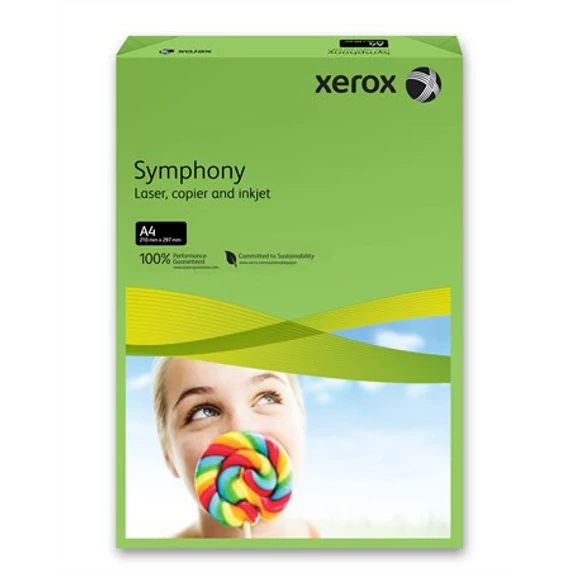 Másolópapír, színes, A4, 80 g, XEROX "Symphony", sötétzöld (intenzív), 500 lap/csomag