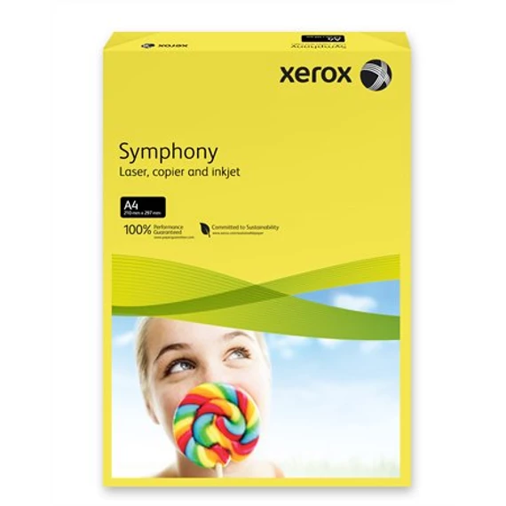 Másolópapír, színes, A4, 80 g, XEROX "Symphony", sötétsárga (intenzív), 500 lap/csomag