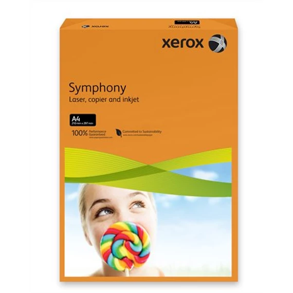 Másolópapír, színes, A4, 80 g, XEROX "Symphony", narancs (intenzív), 500 lap/csomag