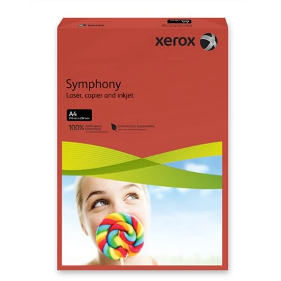 Másolópapír, színes, A4, 80 g, XEROX "Symphony", sötétpiros (intenzív), 500 lap/csomag