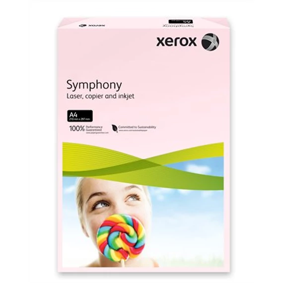 Másolópapír, színes, A4, 80 g, XEROX "Symphony", rózsaszín (pasztell), 500 lap/csomag