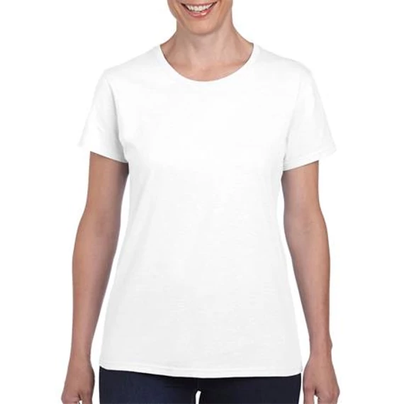 Póló, női, karcsúsított, 100% pamut, XL méret, "Gildan", fehér