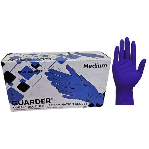 Védőkesztyű, egyszer használatos, nitril, M méret, 100 db, púder nélküli, kobaltkék Védőkesztyű, egyszer használatos, nitril, M méret, 100 db, púder nélküli, kobaltkék